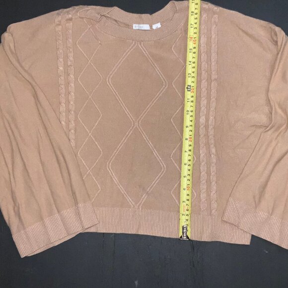 C est 1949 Stretch Brown‎ 3/4 Sleeve Medium Sweater - Picture 4 of 5